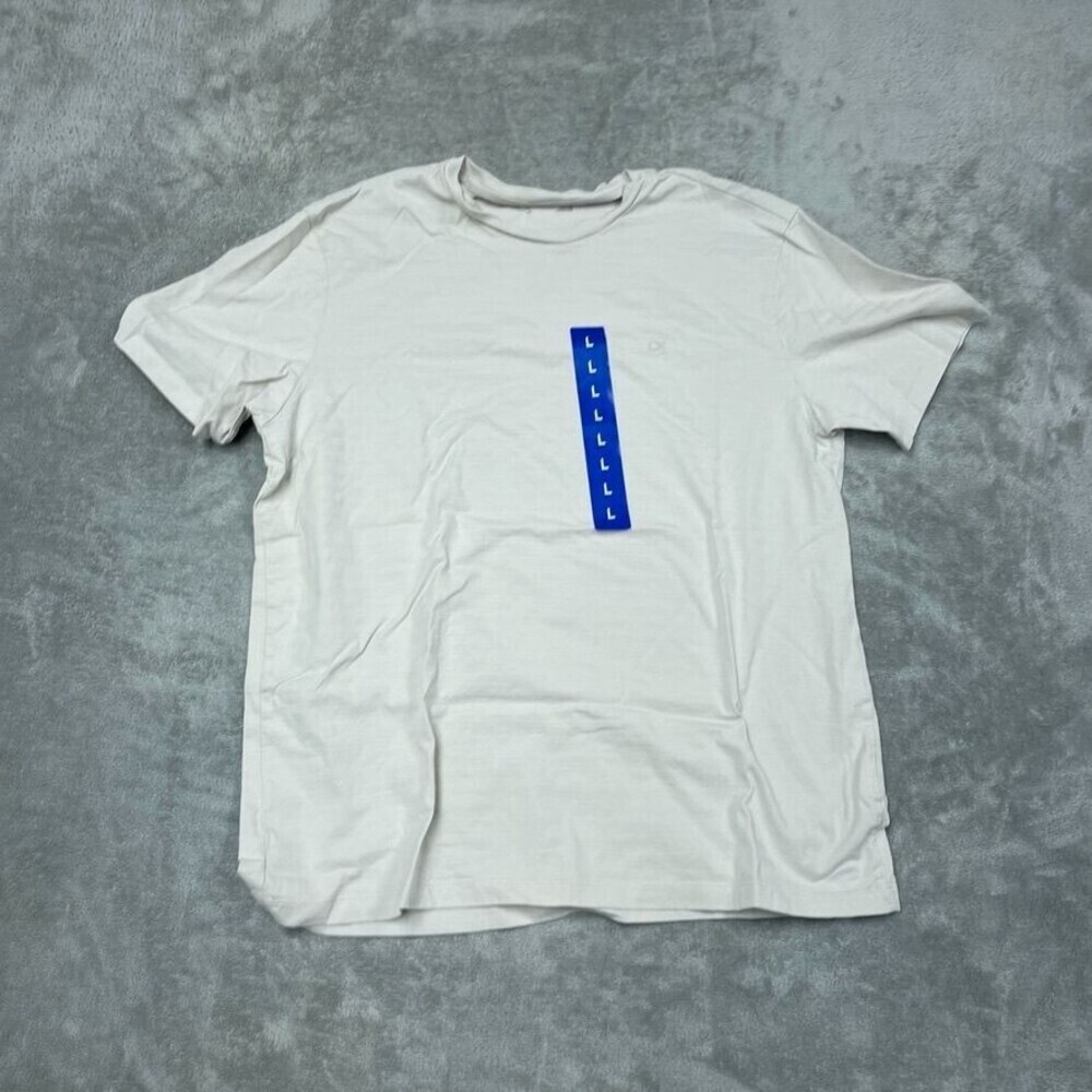Calvin Klein Mens White Cotton T-Shirt With Embroidered Logo Size L a1141